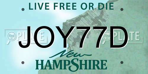 JOY77D New Hampshire License Plate