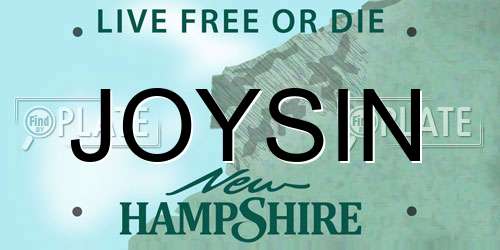 JOYSIN New Hampshire License Plate