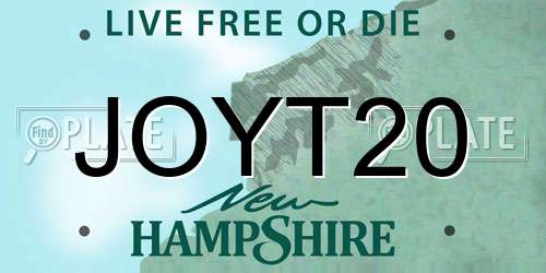 JOYT20 New Hampshire License Plate