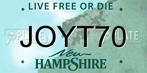 JOYT70 New Hampshire License Plate