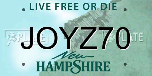 JOYZ70 New Hampshire License Plate