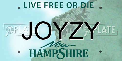 JOYZY New Hampshire License Plate