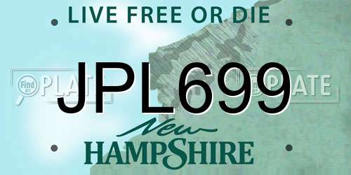 JPL699 New Hampshire License Plate