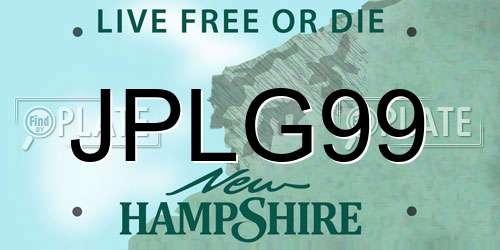JPLG99 New Hampshire License Plate