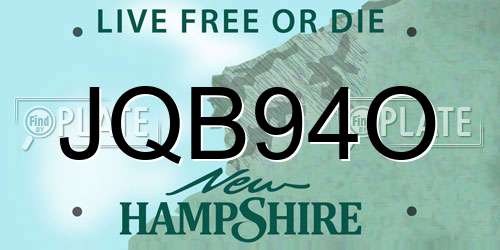 JQB94O New Hampshire License Plate