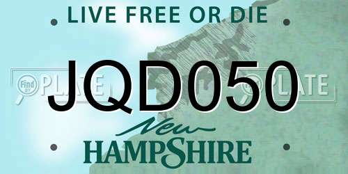 JQD050 New Hampshire License Plate