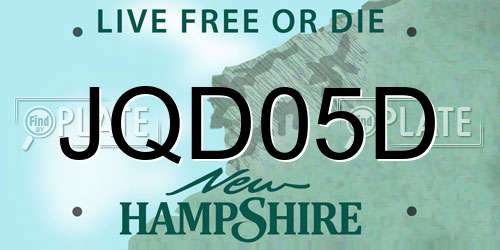 JQD05D New Hampshire License Plate