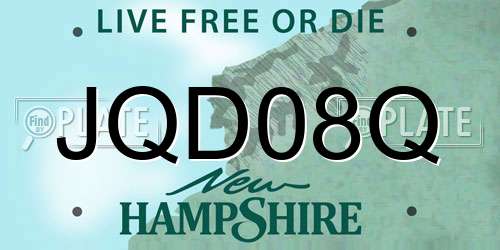 JQD08Q New Hampshire License Plate