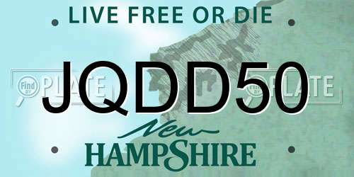 JQDD50 New Hampshire License Plate