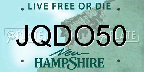 JQDO50 New Hampshire License Plate