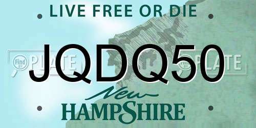 JQDQ50 New Hampshire License Plate