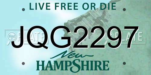 JQG2297 New Hampshire License Plate