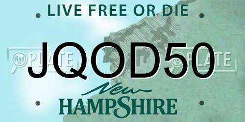 JQOD50 New Hampshire License Plate