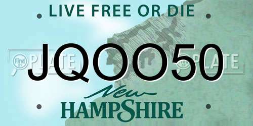 JQOO50 New Hampshire License Plate