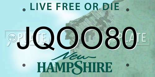 JQOO80 New Hampshire License Plate