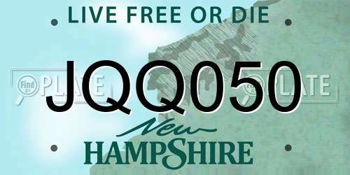 JQQ050 New Hampshire License Plate