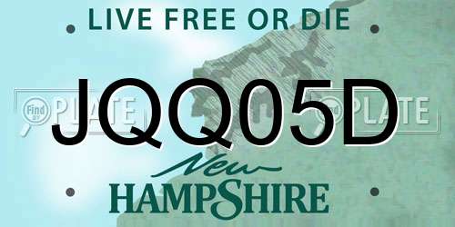 JQQ05D New Hampshire License Plate