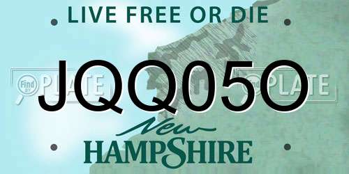 JQQ05O New Hampshire License Plate