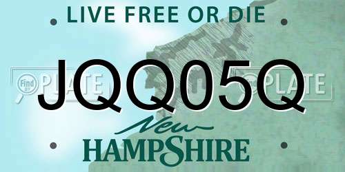 JQQ05Q New Hampshire License Plate