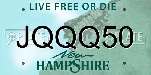 JQQQ50 New Hampshire License Plate