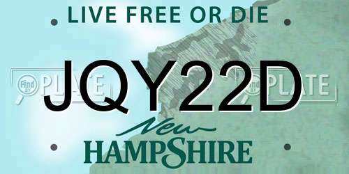 JQY22D New Hampshire License Plate