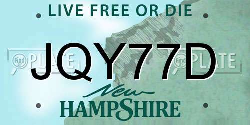 JQY77D New Hampshire License Plate