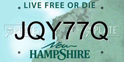 JQY77Q New Hampshire License Plate
