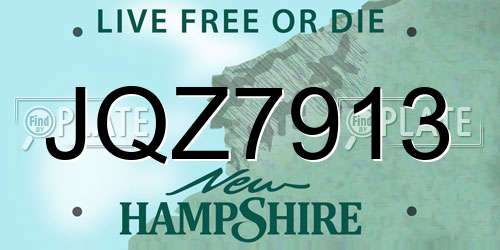 JQZ7913 New Hampshire License Plate