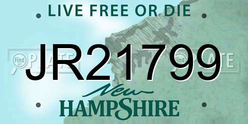JR21799 New Hampshire License Plate