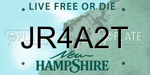 JR4A2T New Hampshire License Plate