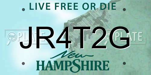 JR4T2G New Hampshire License Plate