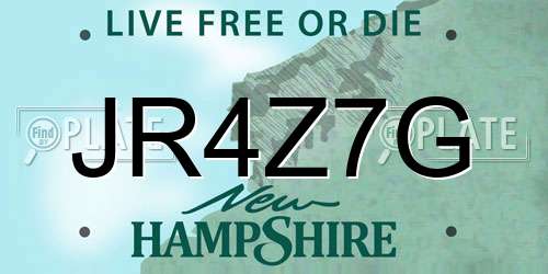 JR4Z7G New Hampshire License Plate