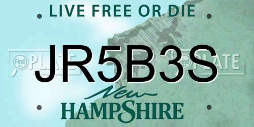 JR5B3S New Hampshire License Plate