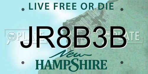 JR8B3B New Hampshire License Plate