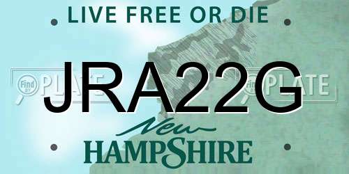 JRA22G New Hampshire License Plate