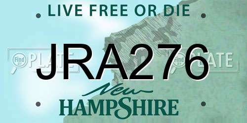 JRA276 New Hampshire License Plate