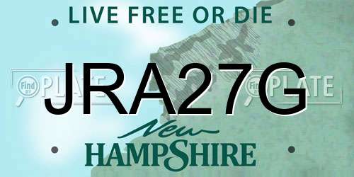 JRA27G New Hampshire License Plate