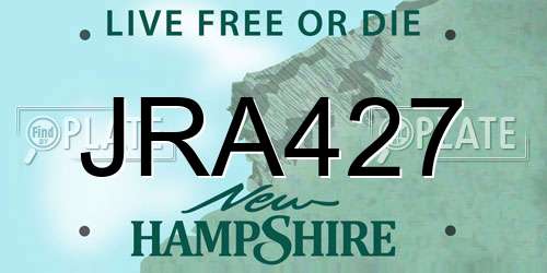 JRA427 New Hampshire License Plate