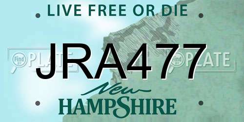 JRA477 New Hampshire License Plate