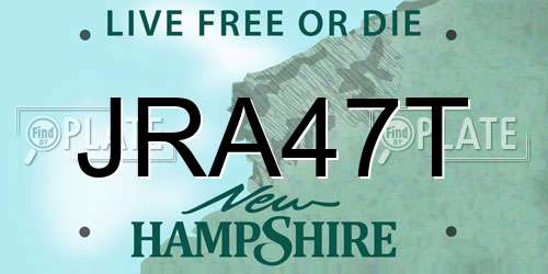 JRA47T New Hampshire License Plate
