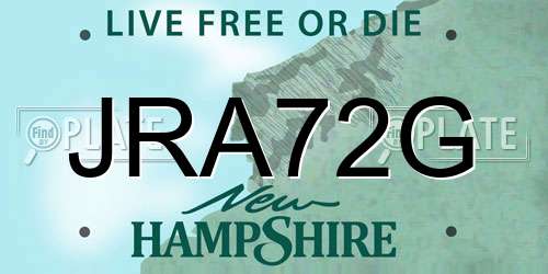 JRA72G New Hampshire License Plate