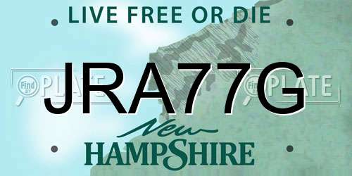 JRA77G New Hampshire License Plate