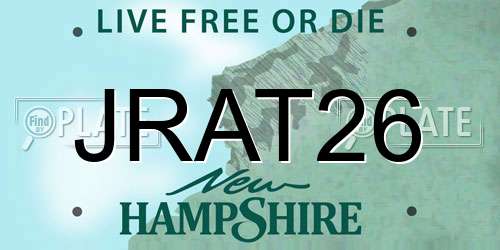 JRAT26 New Hampshire License Plate