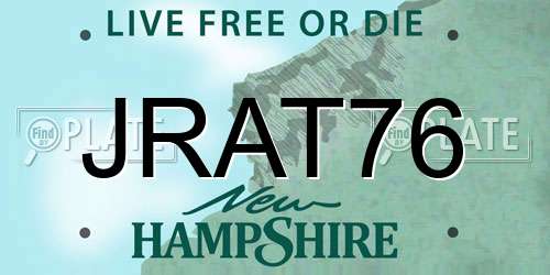JRAT76 New Hampshire License Plate