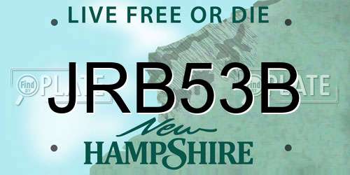 JRB53B New Hampshire License Plate