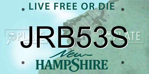 JRB53S New Hampshire License Plate