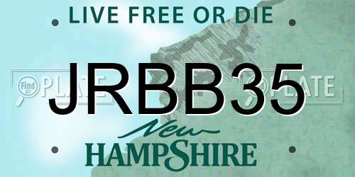 JRBB35 New Hampshire License Plate