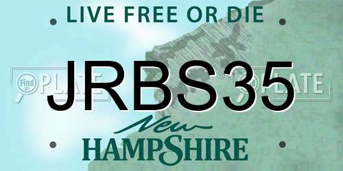 JRBS35 New Hampshire License Plate
