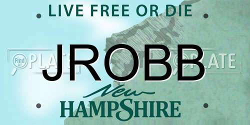JROBB New Hampshire License Plate