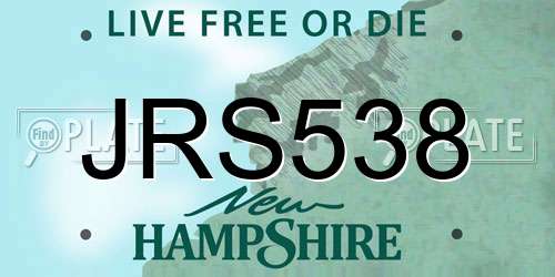 JRS538 New Hampshire License Plate